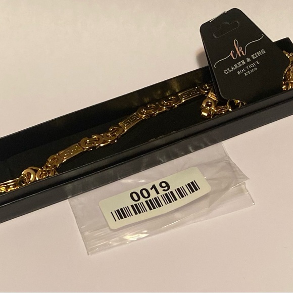 Men’s Chunky Flat Paperback Stainless Steel Gold Plated Necklace - Picture 6 of 6